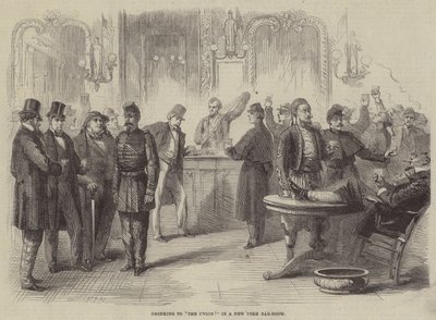 Drikker til Unionen! i et bar-værelse i New York af Frederick John Skill