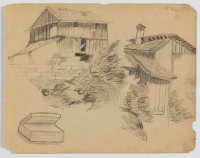 Skitsebog side af Frederick Krieg