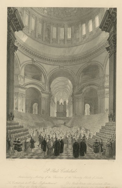 Jubilæumsmøde for Children of the Charity Schools of London af Frederick Mackenzie