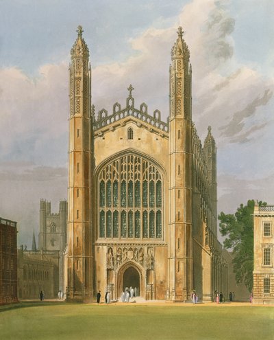 Cambridge: Kings College fra "History of Cambridge", Vol.1 af Frederick Mackenzie