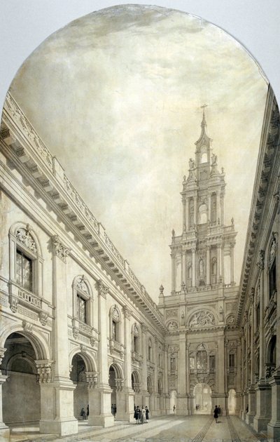 Design til den nye Royal Exchange, 1839. af Frederick Mackenzie
