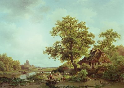 Et skovklædt landskab af Frederick Marianus Kruseman