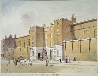 Udsigt over Whitecross Street Prison for debitors, London, c1840 af Frederick Napoleon Shepherd