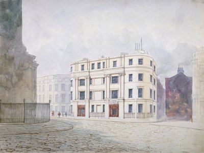 Udsigt mod syd ved den vestlige ende af King William Street, City of London, 1850 af Frederick Napoleon Shepherd