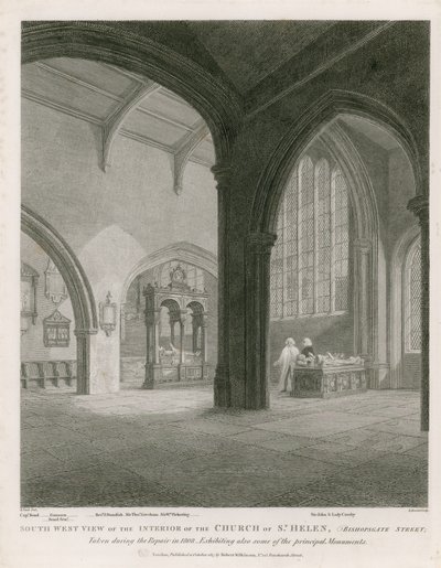 Church of St Helen, Bishopsgate Street, London af Frederick Nash