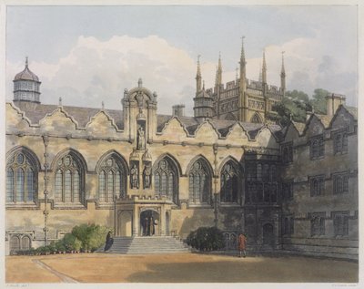Yderside af Oriel College, illustration fra 