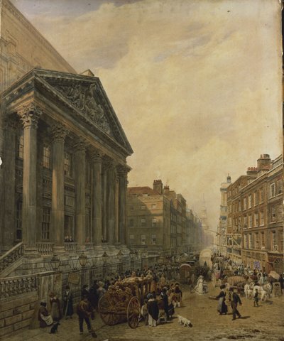 The Mansion House fra fjerkræ, der kigger ned mod St. Mary-Le-Bow af Frederick Nash