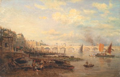 Themsen og Waterloo-broen fra Somerset House af Frederick Nash