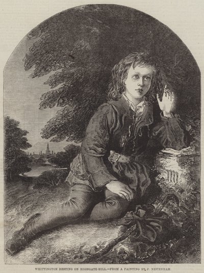 Whittington hviler på Highgate-Hill af Frederick Newenham