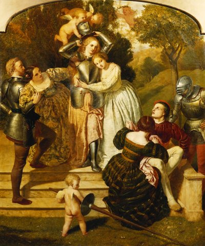 Britomart Unarming, c.1855 af Frederick Richard Pickersgill
