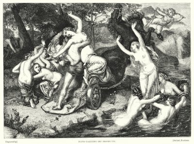 Pluto bærer Proserpine af (gravering) af Frederick Richard Pickersgill