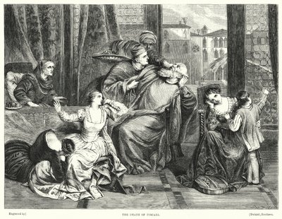 Foscaris død (gravering) af Frederick Richard Pickersgill