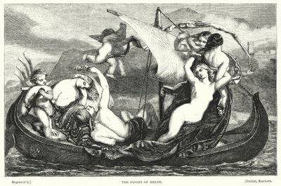 The Flight of Helen (gravering) af Frederick Richard Pickersgill