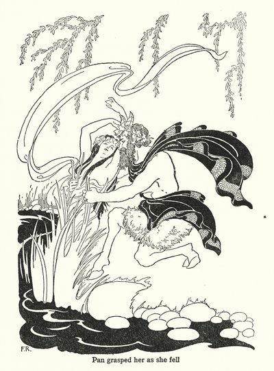 Pan greb hende, da hun faldt (litografi) af Frederick Richardson