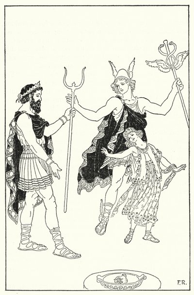Quicksilver skyndte Proserpina væk fra Pluto-paladset (litho) af Frederick Richardson
