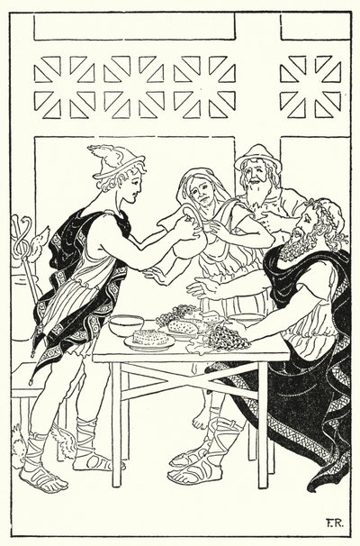 Quicksilver fortsatte med at fylde skålene fra kanden, der skulle være tom (litho) af Frederick Richardson