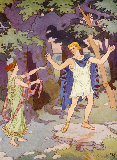 "Denne bi skal være min budbringer" (farvelitografi) af Frederick Richardson