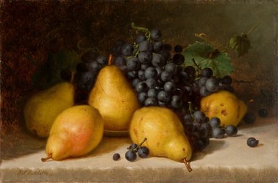 Druer og pærer 1877 (olie på panel) af Frederick S. Batcheller