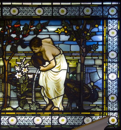 London, Thomas Goode Showroom, South Audley Street, GE Cooke, tilskrevet Frederick Vincent Hart (1843-1914), Classical Maidens In A Garden, 1876 af Frederick Vincent Hart