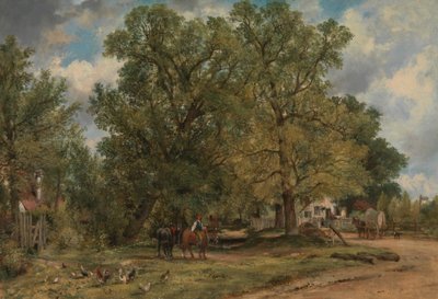Landskab med hytter af Frederick W. Watts
