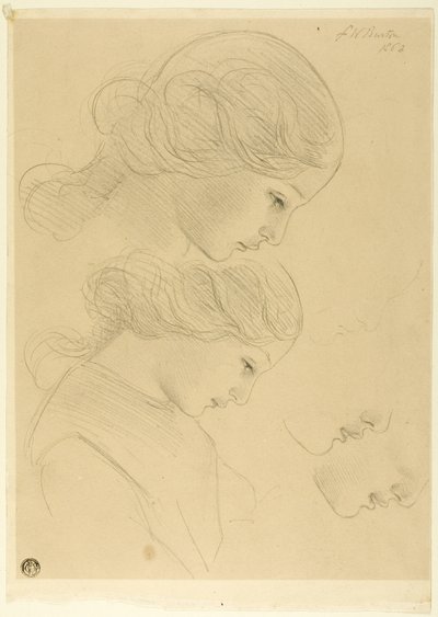 Skitser af en kvindes profil af Frederick William Burton
