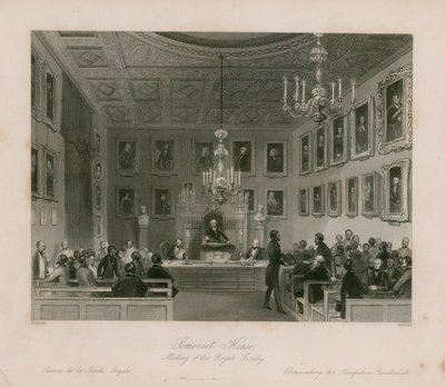 Somerset House, møde i Royal Society af Frederick William Fairholt