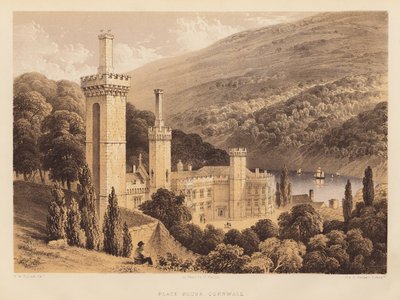 Place House, Cornwall (akvatint) af Frederick William Hulme