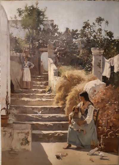 En scene på Capri af Frederick William Jackson