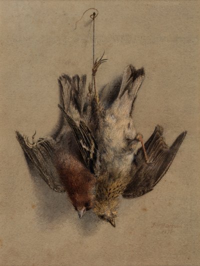 Stilleben, lærker af Frederick William Jackson