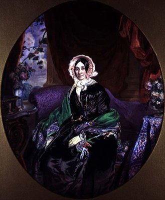 Portræt af en kvinde i et victoriansk interiør af Frederick William Lock