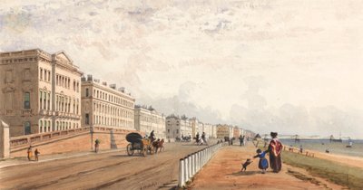Brighton: fronten og kædemolen set i det fjerne af Frederick William Woledge
