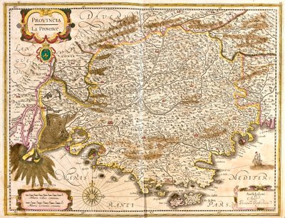 Kort over Provence (Frankrig) (radering af Frederick de Wit