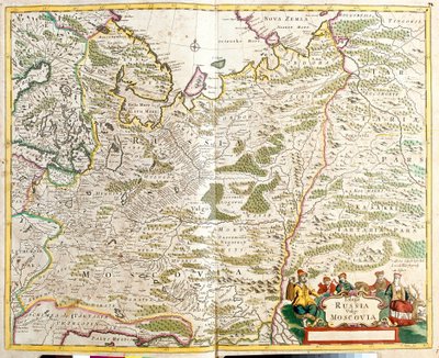 Kort over Rusland, omkring Moskva by (radering af Frederick de Wit