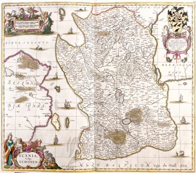 Kort over Skåne (Sverige) (radering af Frederick de Wit
