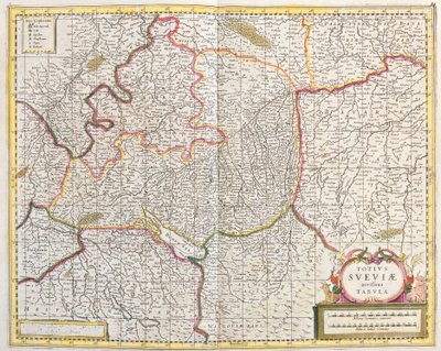 Kort over Schwaben (Tyskland) (radering af Frederick de Wit