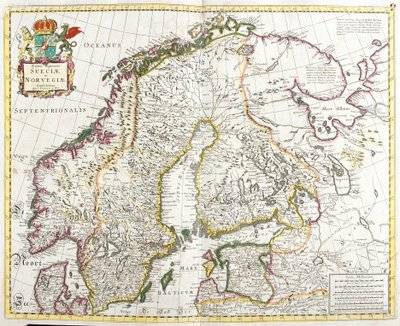 Kort over Sverige og Norge (radering af Frederick de Wit