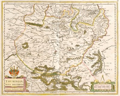 Kort over Thüringen (Tyskland) (radering af Frederick de Wit