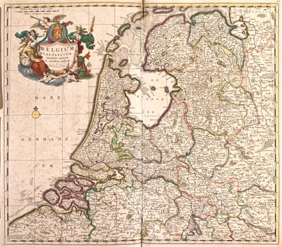 Kort over den belgiske føderation (Belgien) (radering af Frederick de Wit