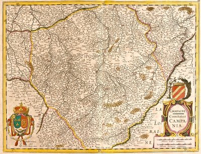 Kort over greven af Champagne (Frankrig) (radering af Frederick de Wit