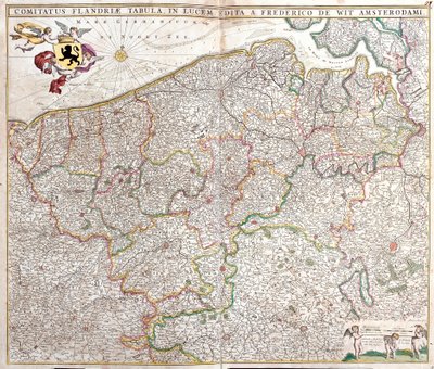 Kort over greven af Flandern (Frankrig og Belgien) (radering af Frederick de Wit