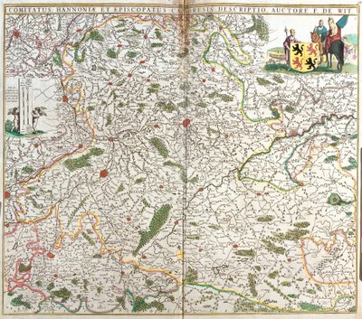 Kort over greven af Hainaut (Hainaut) (Belgien) og Eveche of Cambresis (Frankrig) (radering af Frederick de Wit