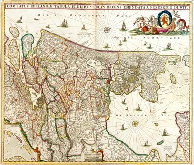 Kort over greven af Holland (Holland) (radering af Frederick de Wit