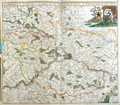 Kort over greven af Namur (Belgien) (radering af Frederick de Wit