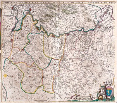 Kort over greven af Zutphen (Tyskland) (radering af Frederick de Wit