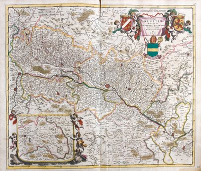 Kort over hertugdømmet Alsace (Frankrig) (radering af Frederick de Wit
