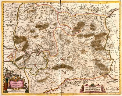 Kort over hertugdømmet Lorraine (Frankrig) (radering af Frederick de Wit