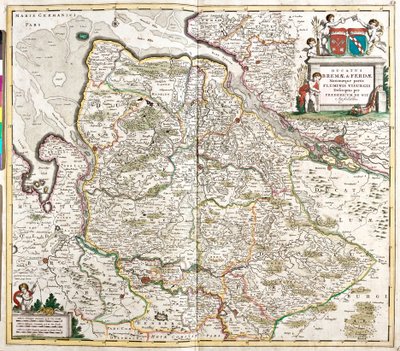 Kort over hertugen af Breme og Verden (Tyskland) (radering af Frederick de Wit