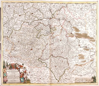 Kort over hertugen af Sachsen (Tyskland) (radering af Frederick de Wit