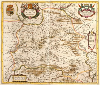 Kort over kongeriget Castilla (Spanien) (radering af Frederick de Wit