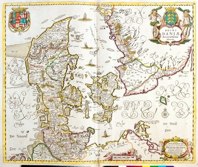 Kort over Kongeriget Danmark (radering af Frederick de Wit
